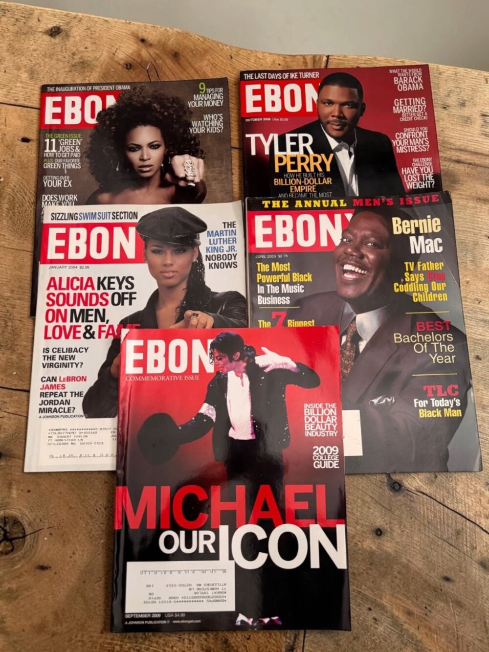 Vintage Ebony Magazine Lot Featuring Michael Jackson Beyoncé Bernie Mac Tyler Pe